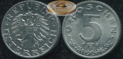 Австрия. 5 грошенов. 1978 (Unc)