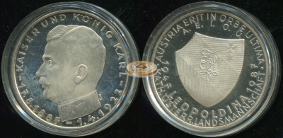Австрия. Настольная медаль. 1987 (Proof. Серебро)