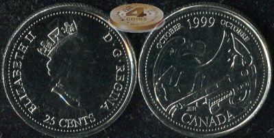 Канада. 25 центов. 1999 (Unc)