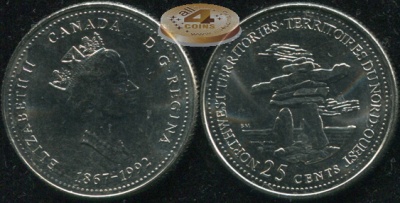 Канада. 25 центов. 1992 (Unc)