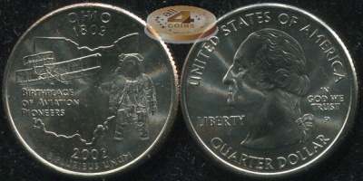 США. Квотер (25 центов). 2002.P (Unc) Огайо