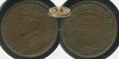 Канада. 1 цент. 1917 (Unc)