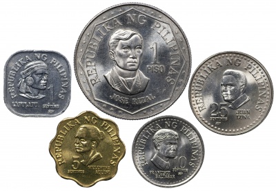 Филиппины Набор из 5 монет aUnc-Unc 1975-85