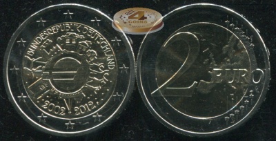 Германия. 2 евро. 2012.F (Unc. Биметалл)