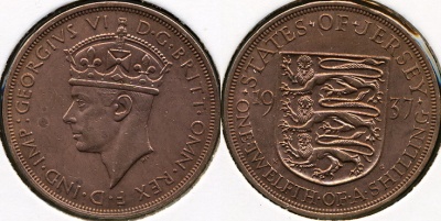 Джерси. 1/12 шиллинга. 1937 (aUnc)