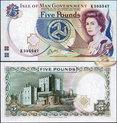 Остров Мэн. 5 фунтов (Unc) ND