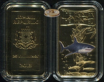 Сомали. 25 шиллингов. 2013 (Proof. Позолота. Эмаль)