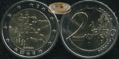Германия. 2 евро. 2012.F (Unc. Биметалл)