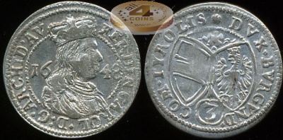 Священная Римская империя. Грошен. 1648 (VF. Серебро)