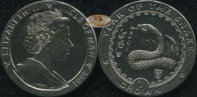 Остров Мэн. 1 крона. 2001 (Unc)