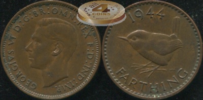 Великобритания. 1 фартинг. 1944. (XF)