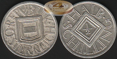 Австрия. 1/2 шиллинга. 1925 (aUnc. Серебро)