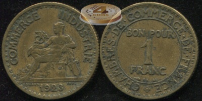 Франция. 1 франк. 1923 (VF)