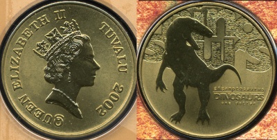 Тувалу. 1 доллар. Гигантозавр. 2002 (Unc)