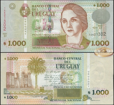 Уругвай. 1000 песо (Unc) 2011