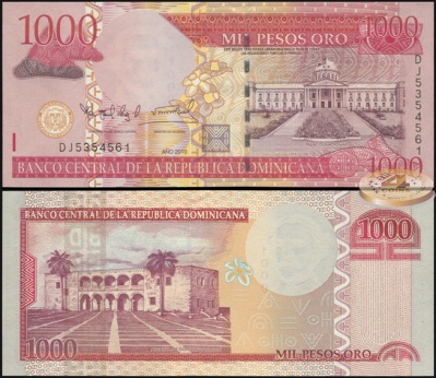 Доминиканская республика. 1000 песо (Unc) 2010
