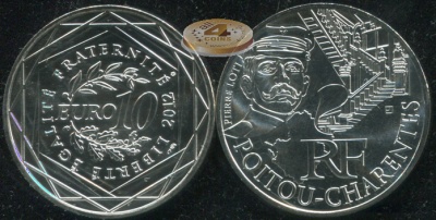 Франция. 10 евро. 2012 (Unc. Серебро)