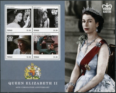 Тувалу. 2013. 60-летие коронации королевы Елизаветы II (Малый лист. MNH OG)