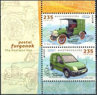 Венгрия. 2013. Почтовые транспортные средства (I) (Сцепка. MNH OG)