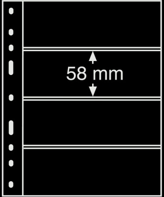 Черный лист Optima на 4 ячейки (S). [пачка 10 шт] (Leuchtturm)