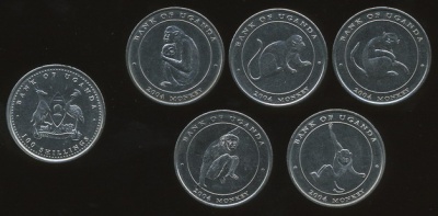 Уганда. Набор №3 (5 монет) 2004 