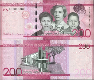 Доминиканская республика. 200 песо доминикано (Unc) 2015