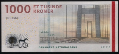 Дания. 1000 крон (Unc) 2011