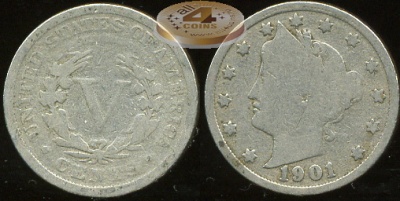 США. 5 центов. 1901 (G)