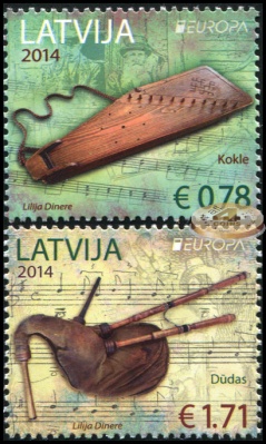 Латвия. 2014. Национальные музыкальные инструменты (Серия. MNH OG)