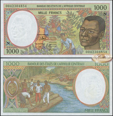 Экваториальная Гвинея (КФА Центр). 1000 франков (Unc) 2000