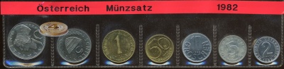 Австрия. Набор №1 (Proof. 7 монет) 1982