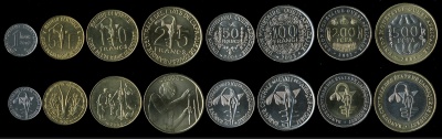 КФА-Запад. Набор №2 (8 монет. 2 биметалла) 1977-2009
