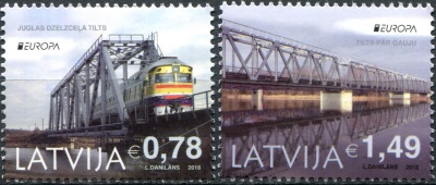 Латвия. 2018. Мосты (Серия Почтовых марок. MNH OG)