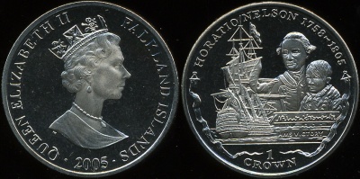 Фолклендские о-ва. 1 крона (Proof) 2005
