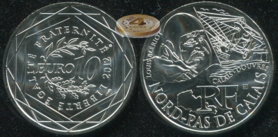 Франция. 10 евро. 2012 (Unc. Серебро)