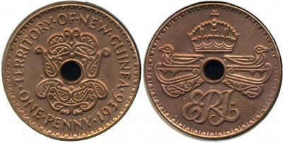 Британская Новая Гвинея. 1 пенни. 1936 (Unc)