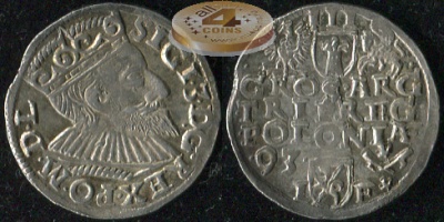 Речь Посполитая. Грошен. 1593 (aXF. Серебро)