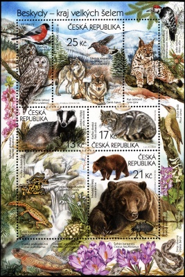 Чехия. 2014. Фауна горного хребта Бескиды (Блок. MNH OG)