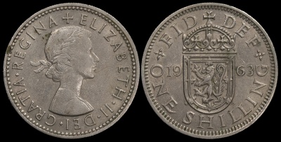Великобритания. 1 шиллинг. 1963 (XF/aUnc)