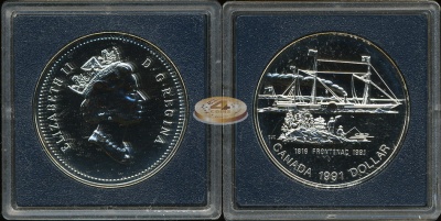 Канада. 1 доллар. 1991 (BU. Серебро)