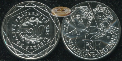 Франция. 10 евро. 2012 (Unc. Серебро)