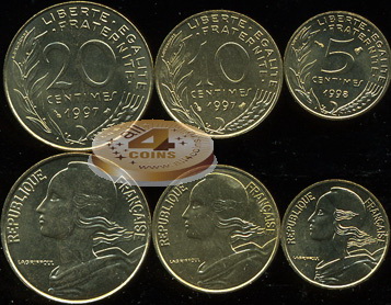 Франция. Набор №1 (3 монеты) 1997-98