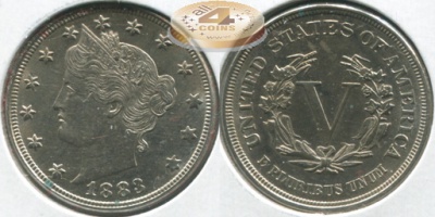 США. 5 центов. 1883 (Unc. MS60)