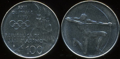 Сан-Марино. 100 лир. 1980 (Unc)