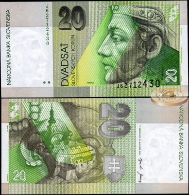 Словакия. 20 крон (Unc) 2001