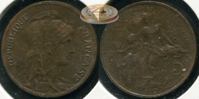 Франция. 5 центимов. 1899 (Unc)