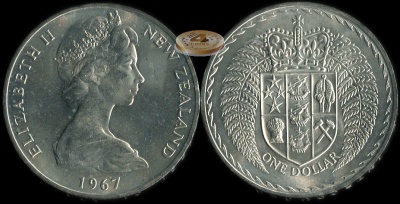 Новая Зеландия. 1 доллар. 1967 (Unc)