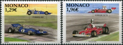 Монако. 2024. Легендарные гоночные автомобили (Серия Почтовых марок. MNH OG)