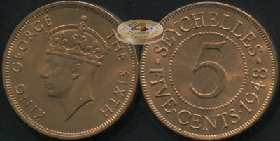 Сейшелы (Британские). 5 центов. 1948 (Unc)
