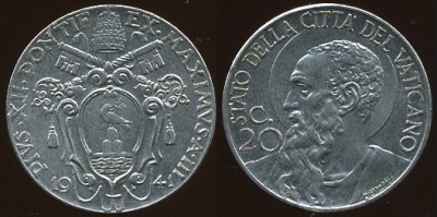 Ватикан. 20 центезими.1941 (Unc)
